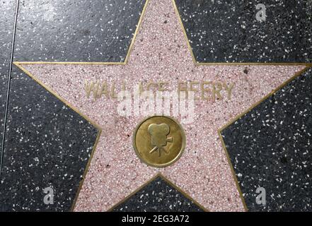 Hollywood, California, USA 17 febbraio 2021 UNA visione generale dell'atmosfera dell'attore Wallace Beery's Star sulla Hollywood Walk of Fame il 17 febbraio 2021 a Hollywood, California, USA. Foto di Barry King/Alamy Stock foto Foto Stock