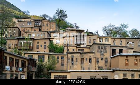 Masuleh, Iran - 2019 maggio: Case nel villaggio tradizionale di Masuleh nella provincia di Gilan Foto Stock