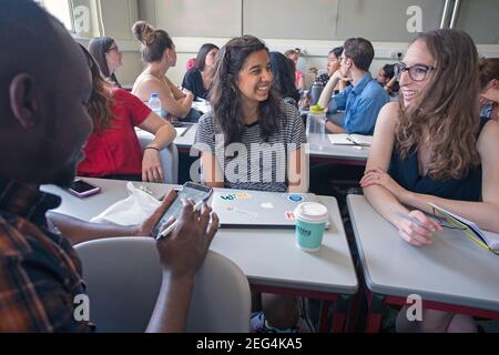 Gruppo di studio diversificato di studenti universitari adolescenti e giovani adulti Foto Stock