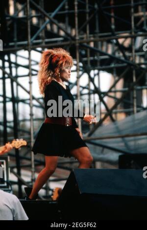Open Air Festival im Volkspark Stadion ad Amburgo, Germania 1987. Mitwirkende: Tina Turner Foto Stock