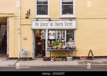 The Grocer on Church Street, negozio di alimentari indipendente, Tetbury, Gloucestershire, Regno Unito Foto Stock