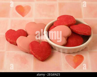 A forma di cuore i cookie. Foto Stock