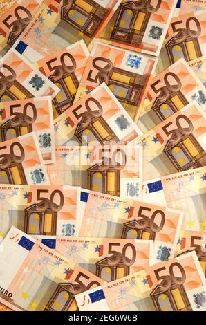 Cinquanta le banconote in euro Foto Stock