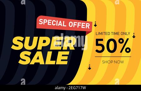Super vendita banner design.Vector illustrazione super vendita banner template design Illustrazione Vettoriale