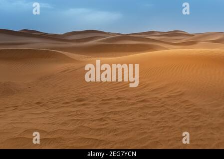 Dune di sabbia nel deserto del Sahara, Tagounite, Marocco Foto Stock