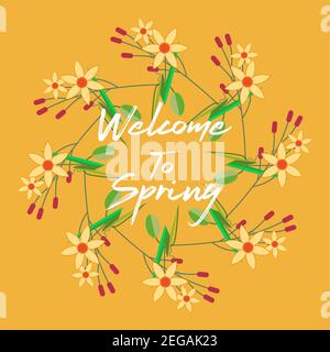 Immagine vettoriale radiale dei fiori della molla su un bianco sfondo Illustrazione Vettoriale