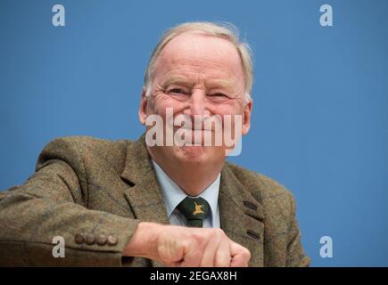 Alexander GAULAND avrà 80 anni il 20 febbraio 2021, Alexander GAULAND (candidato principale dell'AFD) Conferenza stampa dell'AFD nella conferenza stampa federale a Berlino, in Germania, il 25 settembre 2017. Ã‚Â | utilizzo in tutto il mondo Foto Stock