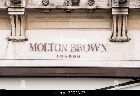 Vista generale di un negozio Molton Brown a Londra. Foto Stock