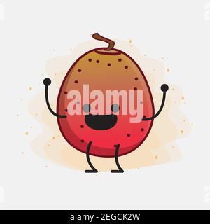 Illustrazione vettoriale del personaggio indiano del personaggio di figura con il viso carino, le mani semplici e la linea di arti delle gambe su sfondo isolato. Stile doodle a fumetti piatti. Illustrazione Vettoriale