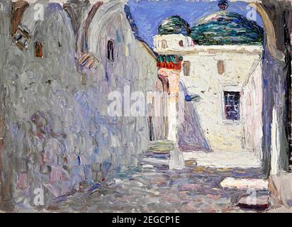 Pittura di Kandinsky. "Tunis, Street" (Tunis Strasse) di Wassily Kandinsky (1866-1944), olio su cartone, 1905 Foto Stock