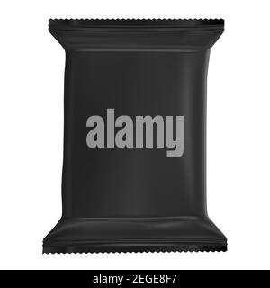 Confezione di salviette umide. Modello contenitore igienico vuoto isolato. Custodia sanitaria morbida 3d mockup. Confezione di prodotti alimentari per cioccolato, biscotto. Trucco c Illustrazione Vettoriale