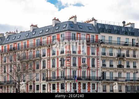 Parigi, facciate tipiche, splendidi edifici nel centro Foto Stock