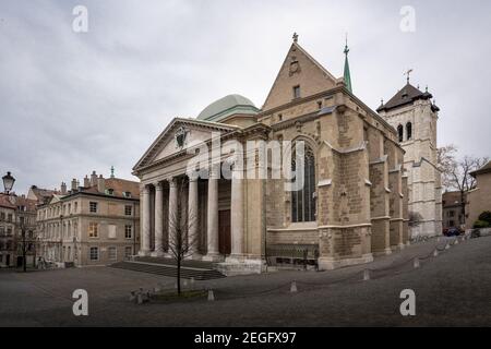 Cattedrale di San Pietro - Ginevra, Svizzera Foto Stock