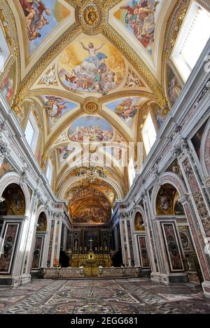 Napoli, 16 febbraio 2021. Interno della chiesa di San Martino, ora un museo di storia. Foto Stock