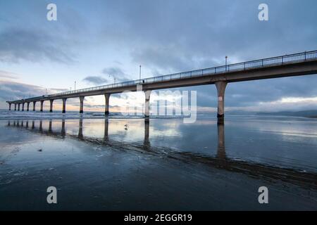 New Brighton Pier Christchurch South Island Nuova Zelanda Foto Stock