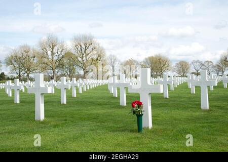 Il cimitero americano dei Paesi Bassi, Margraten, Paesi Bassi 8301 soldati americani e aerei della seconda guerra mondiale sono sepolti lì. Foto Stock