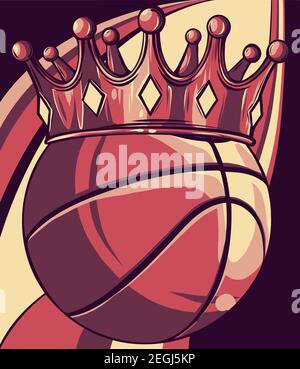 Basket sfera King Crown. Illustrazione vettoriale deisgn Illustrazione Vettoriale