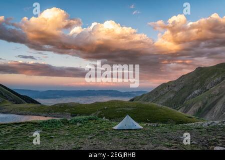 Camping nelle montagne Sangre de Cristo, Colorado Foto Stock