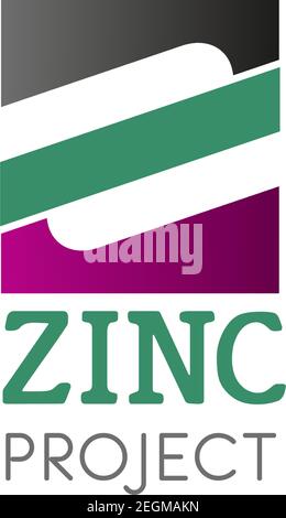 Simbolo zink logo vettoriale. Logo astratto del marchio per il progetto zinco. Design complesso minerale. Segno astratto adatto per vitamina o azienda sana isolato Illustrazione Vettoriale