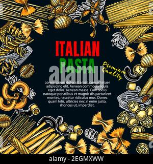 Poster di pasta italiana per una cucina italiana di qualità