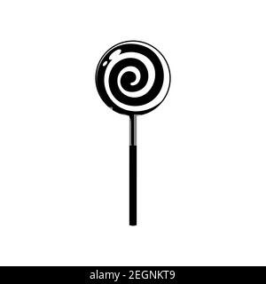 Candy lollipop vettore icona semplice disegno isolato su sfondo bianco. Vettore. Illustrazione Vettoriale