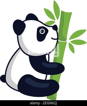 logo dell'orso panda isolato su sfondo bianco. illustrazione vettoriale Illustrazione Vettoriale