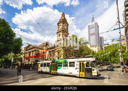 28 dicembre 2018: Il Municipio di Melbourne, situato nel centro di Melbourne, Victoria, Australia, è stato progettato dal famoso architetto locale Joseph Reed An Foto Stock