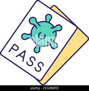 Suggerimenti di viaggio relativi a Covid icona colore RGB Illustrazione Vettoriale