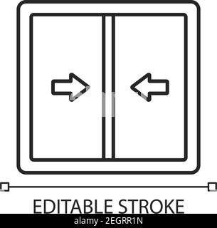 Icona lineare finestre scorrevoli Illustrazione Vettoriale