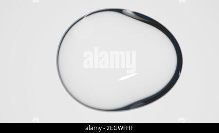 Sfondo astratto con una forma che assomiglia ad un blob d'acqua. Immagine 3D con rendering CGI Foto Stock