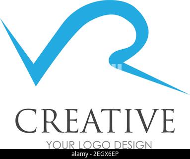 VR Letter Logo Design con Creative Modern Trendy Illustrazione Vettoriale