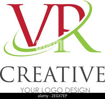 VR Letter Logo Design con Creative Modern Trendy Illustrazione Vettoriale