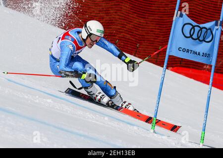 Labirinti, Cortina (BL), Italia. 19 Feb 2021. Giovanni FRANZONI (ITA) durante i Campionati mondiali DI SCI alpino 2021 FIS - Slalom Gigante - uomini, gara di sci alpino - Foto Luca Tedeschi/LM Credit: LiveMedia/Alamy Live News Foto Stock