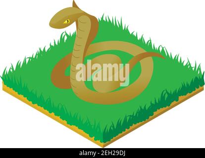 Icona Cobra. Illustrazione isometrica dell'icona del vettore cobra per il Web Illustrazione Vettoriale