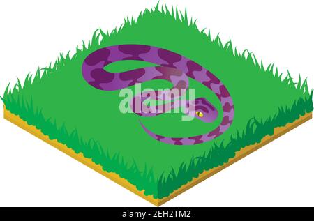 Icona serpente strisciante. Illustrazione isometrica dell'icona vettore serpente strisciante per il web Illustrazione Vettoriale