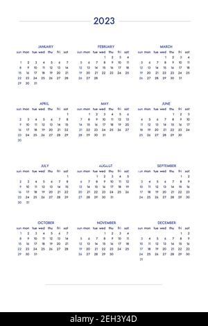 calendario 2024 e ogni giorno settimanale mensile diario pianificatore  personale modello in stile classico rigoroso. Calendario mensile programma  individuale minimalismo design ridotto per notebook aziendali. La settimana  inizia la domenica Immagine e