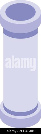 Icona tubo verticale fognature. Isometrica dell'icona vettoriale tubo verticale fognario per il disegno del nastro isolato su sfondo bianco Illustrazione Vettoriale