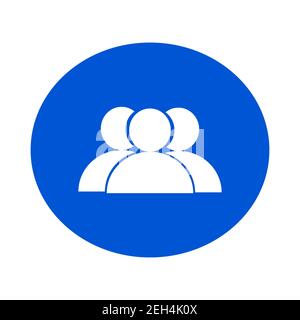 Icona persone in cerchio blu. Vettore Foto Stock