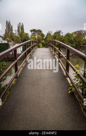 Ponte di legno sul Tamigi Foto Stock