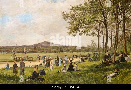 Corso di gara a Longchamps, c.. 1870. Foto Stock