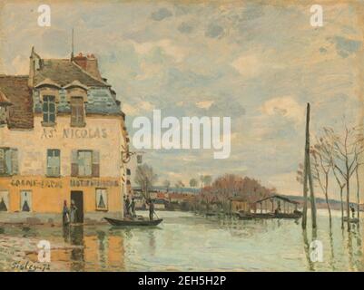 Alluvione a Port-Marly, 1872. Foto Stock