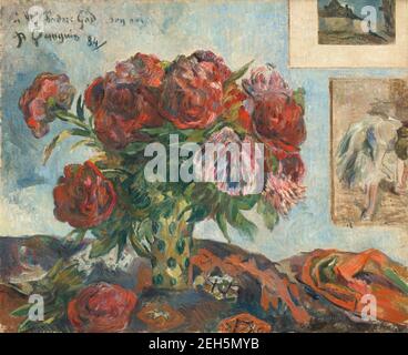 Still Life with Peonies, 1884. Foto Stock