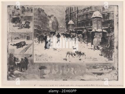 Inverno a Parigi, o neve a Parigi, 1879. Foto Stock