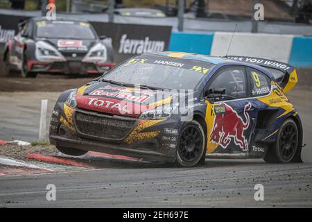 09 HANSEN Kevin (SWE), Team Hansen (SWE), Peugeot 208, azione durante il Capitalbox World RX di Finlandia, 4o round del Campionato Mondiale FIA Rallycross 2020, FIA WRX, dal 29 al 30 agosto 2020 sul Tykkimaki, a Kouvola, Finlandia - Foto Paulo Maria / DPPI Foto Stock