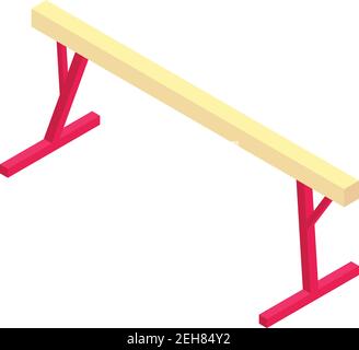 Icona del fascio di bilanciamento della ginnastica. Isometrica della ginnastica Balance Beam Vector icona per il web design isolato su sfondo bianco Illustrazione Vettoriale