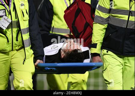 Firenze, Italia. 19 Feb 2021. 2/19/2021 - Riccardo Marchizza di AC Spezia sostituito dopo un infortunio durante ACF Fiorentina vs Spezia Calcio, Serie a di calcio italiana A a Firenze, Italia, 19 2021 febbraio (Foto di IPA/Sipa USA) Credit: Sipa USA/Alamy Live News Foto Stock