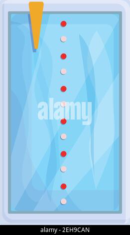 Vista sulla piscina dall'alto. Cartoon della vista piscina da sopra icona vettoriale per il web design isolato su sfondo bianco Illustrazione Vettoriale