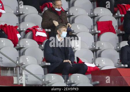 Direttore di Ajax Edwin van der SAR partecipa alla UEFA Europa League, round del 32, 1° incontro di calcio tra Lille OSC (LOSC) e AFC Ajax Amsterdam il 18 febbraio 2021 allo Stade Pierre Mauroy a Villeneuve-d'Ascq vicino Lille, Francia - Foto Jean Catuffe / DPPI / LiveMedia Foto Stock