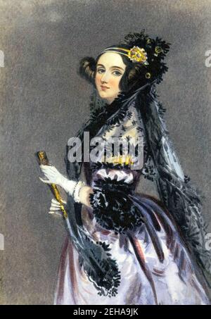 ADA LOVELACE (1815-1852) matematico e scrittore inglese come Contessa di Lovelace dipinto intorno al 1840 da Alfred Chalon Foto Stock