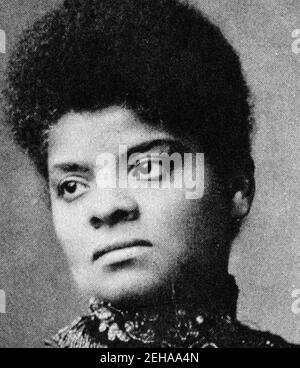 Ida B. WELLS (1862-1931) giornalista investigativo americano, educatore e uno dei fondatori del NAACP. Circa 1893. Foto Stock